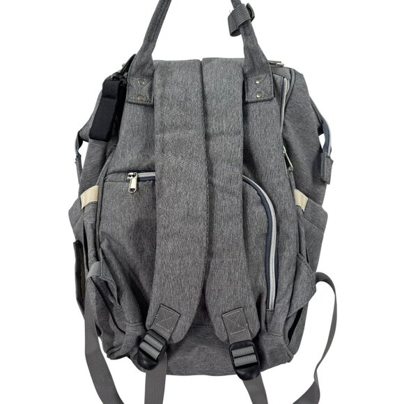 Unbranded Grey Backpack Diaper Bag With Multiple Pockets For Organization - Picture 4 of 7